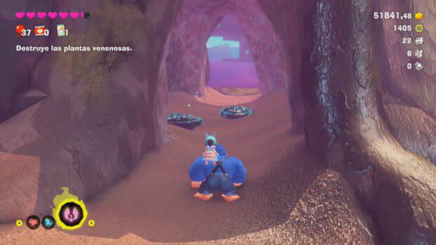 Donkey Kong Bananza - Ubicación del fósil Castor 34 y 35 en Estrato del bosque