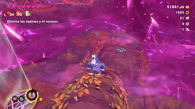 Donkey Kong Bananza - Ubicación del fósil Castor 53 y 54 en Estrato del bosque