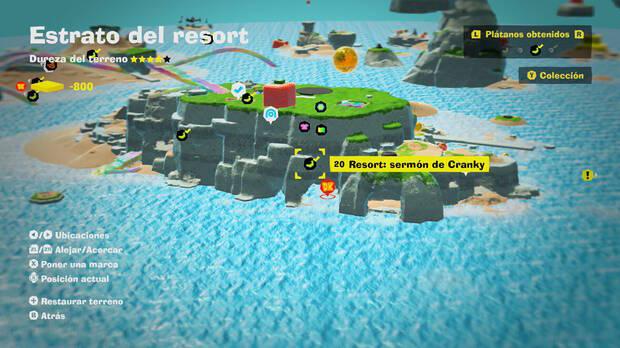 Donkey Kong Bananza - Localización en el mapa del plátano 20 en Estrato del resort