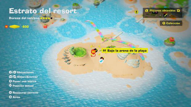 Donkey Kong Bananza - Localización en el mapa del plátano 02 en Estrato del resort