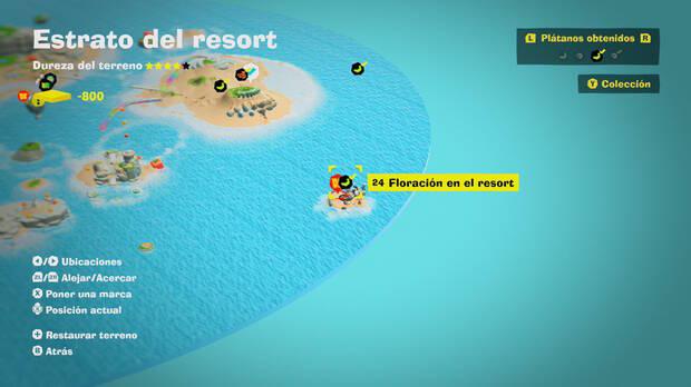 Donkey Kong Bananza - Localización en el mapa del plátano 24 en Estrato del resort
