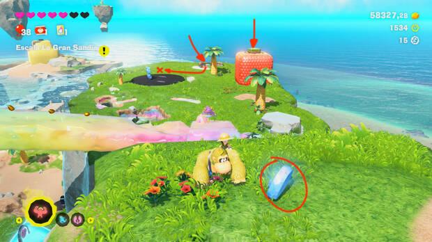 Donkey Kong Bananza - Ubicación del plátano 16 en Estrato del resort