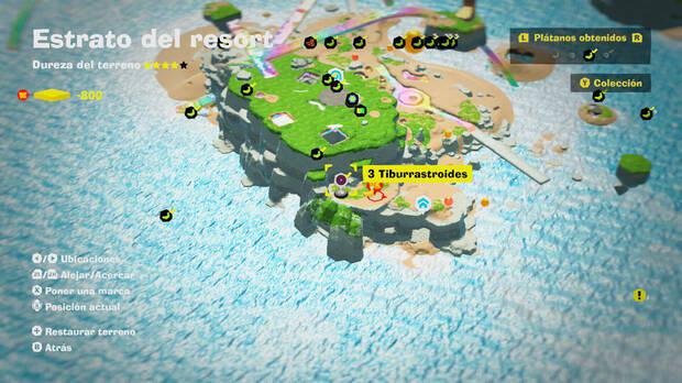 Donkey Kong Bananza - Localización en el mapa del plátano 12 en Estrato del resort
