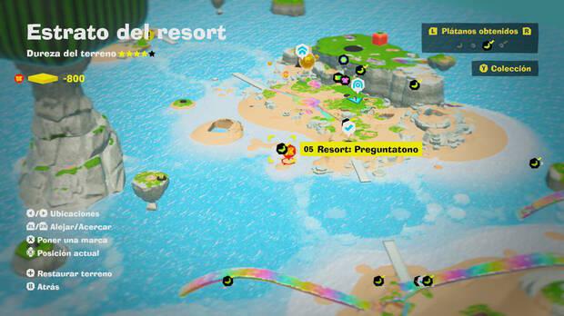 Donkey Kong Bananza - Localización en el mapa del plátano 05 en Estrato del resort