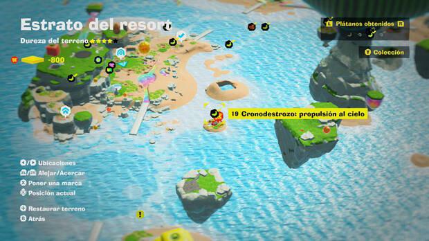 Donkey Kong Bananza - Localización en el mapa del plátano 19 en Estrato del resort
