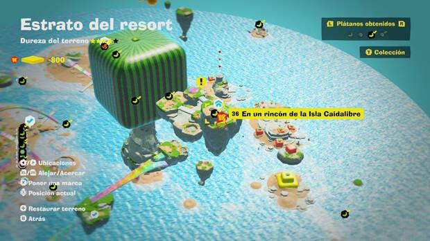 Donkey Kong Bananza - Localización en el mapa del plátano 36 en Estrato del resort