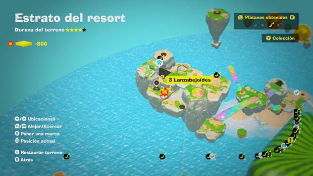 Donkey Kong Bananza - Localización en el mapa del plátano 38 en Estrato del resort