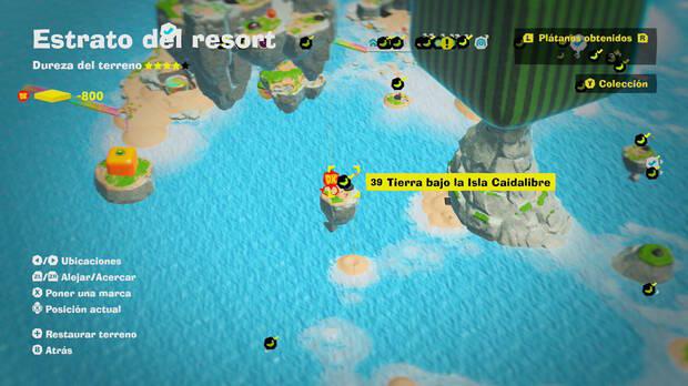 Donkey Kong Bananza - Localización en el mapa del plátano 39 en Estrato del resort