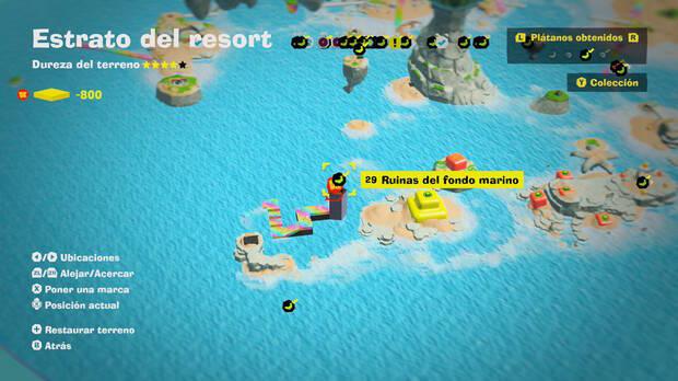 Donkey Kong Bananza - Localización en el mapa del plátano 29 en Estrato del resort