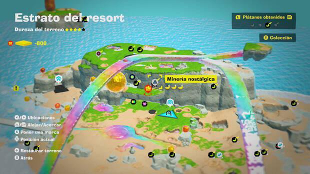 Donkey Kong Bananza - Localización en el mapa del plátano 09 en Estrato del resort