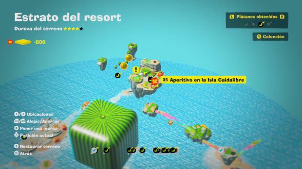 Donkey Kong Bananza - Localización en el mapa del plátano 35 en Estrato del resort