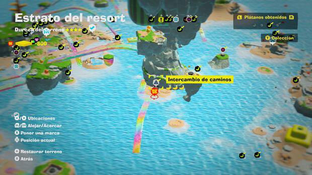 Donkey Kong Bananza - Localización en el mapa del plátano 30 en Estrato del resort