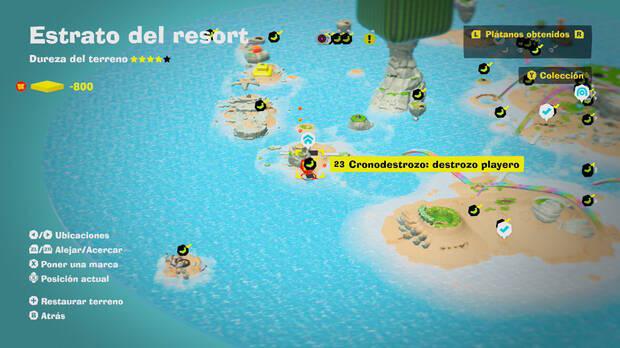 Donkey Kong Bananza - Localización en el mapa del plátano 23 en Estrato del resort