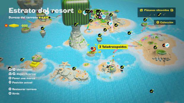 Donkey Kong Bananza - Localización en el mapa del plátano 22 en Estrato del resort
