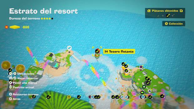 Donkey Kong Bananza - Localización en el mapa del plátano 34 en Estrato del resort
