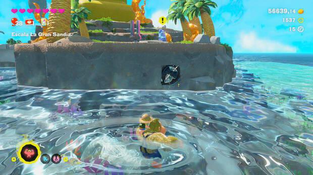 Donkey Kong Bananza - Ubicación del fósil Hoja (variante) 16 en Estrato del resort