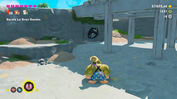 Donkey Kong Bananza - Ubicación del fósil Hoja (variante) 20 en Estrato del resort