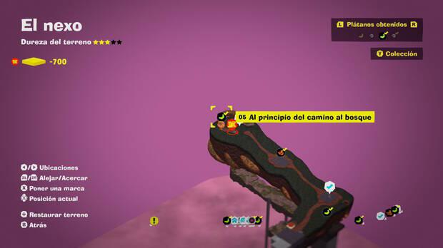 Donkey Kong Bananza - Localización en el mapa del plátano 05 en El nexo