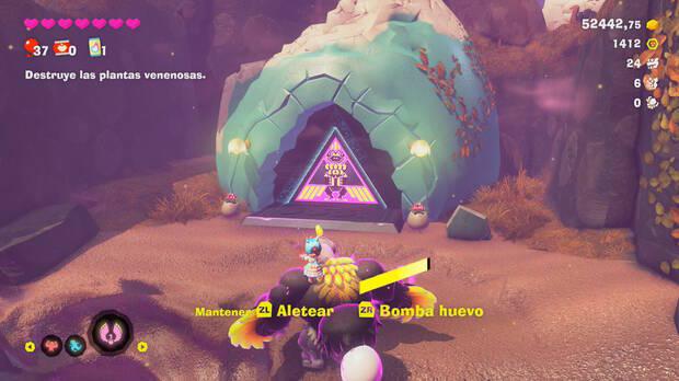 Donkey Kong Bananza - Ubicación del plátano 54 en Estrato del bosque
