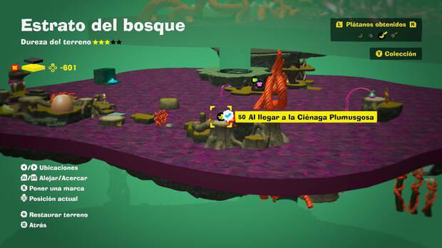 Donkey Kong Bananza - Localización en el mapa del plátano 50 en Estrato del bosque