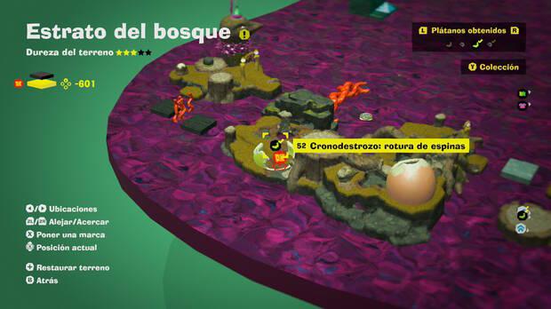 Donkey Kong Bananza - Localización en el mapa del plátano 52 en Estrato del bosque
