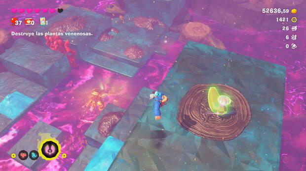 Donkey Kong Bananza - Ubicación del plátano 60 en Estrato del bosque