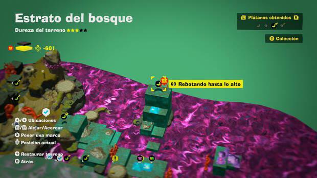 Donkey Kong Bananza - Localización en el mapa del plátano 60 en Estrato del bosque