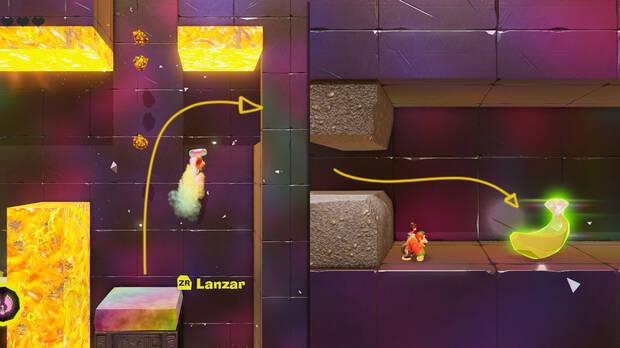 Donkey Kong Bananza - Ubicación del plátano 06 en Estrato de la tormenta