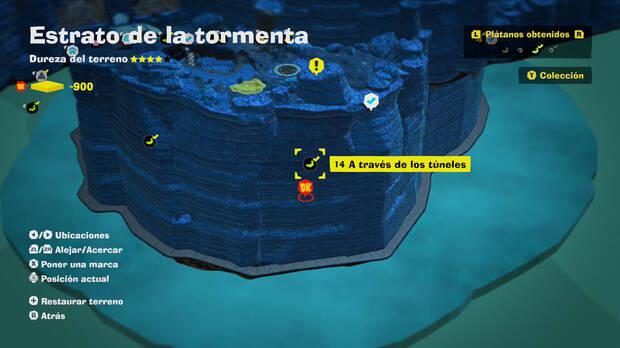 Donkey Kong Bananza - Localización en el mapa del plátano 14 en Estrato de la tormenta
