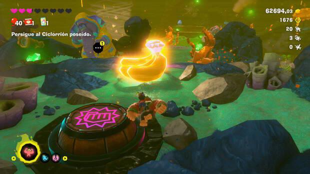 Donkey Kong Bananza - Ubicación del plátano 25 en Estrato de la tormenta