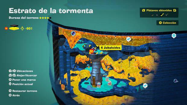 Donkey Kong Bananza - Localización en el mapa del plátano 28 en Estrato de la tormenta