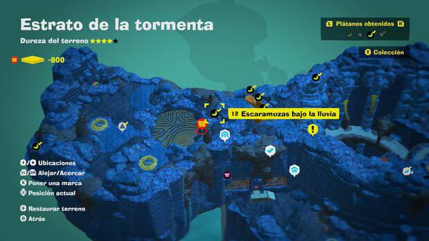 Donkey Kong Bananza - Localización en el mapa del plátano 12 en Estrato de la tormenta