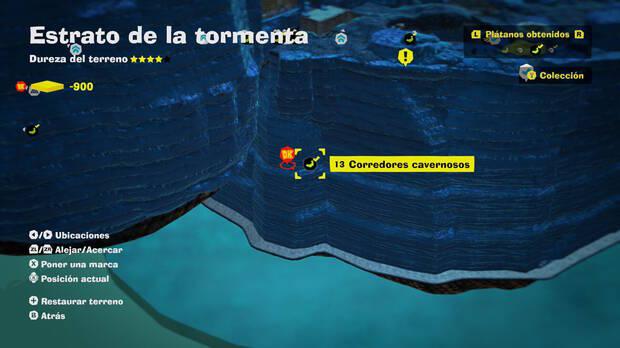 Donkey Kong Bananza - Localización en el mapa del plátano 13 en Estrato de la tormenta