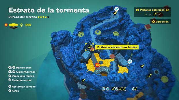 Donkey Kong Bananza - Localización en el mapa del plátano 15 en Estrato de la tormenta