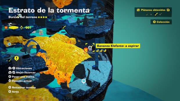 Donkey Kong Bananza - Localización en el mapa del plátano 31 en Estrato de la tormenta
