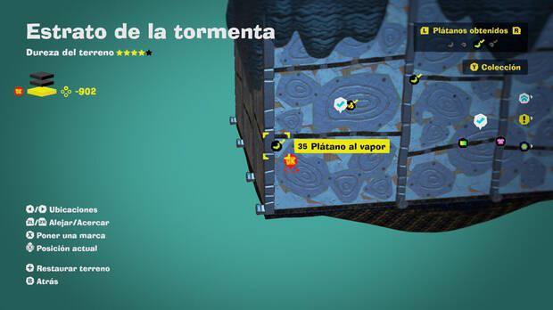 Donkey Kong Bananza - Localización en el mapa del plátano 35 en Estrato de la tormenta
