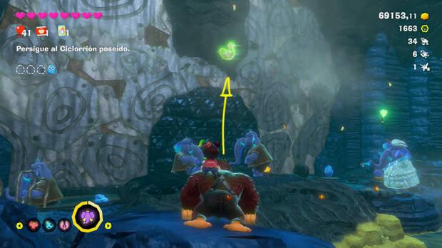 Donkey Kong Bananza - Ubicación del plátano 40 en Estrato de la tormenta