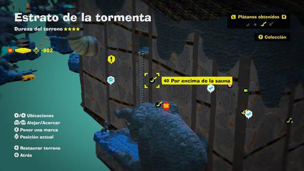 Donkey Kong Bananza - Localización en el mapa del plátano 40 en Estrato de la tormenta