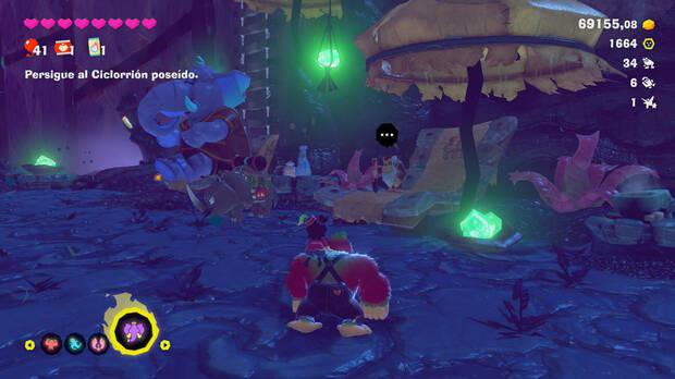 Donkey Kong Bananza - Ubicación del plátano 42 en Estrato de la tormenta