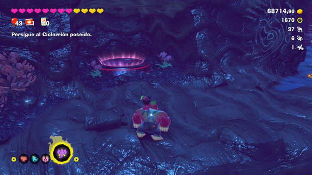 Donkey Kong Bananza - Ubicación del plátano 45 en Estrato de la tormenta