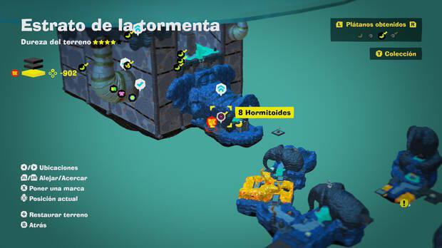 Donkey Kong Bananza - Localización en el mapa del plátano 45 en Estrato de la tormenta