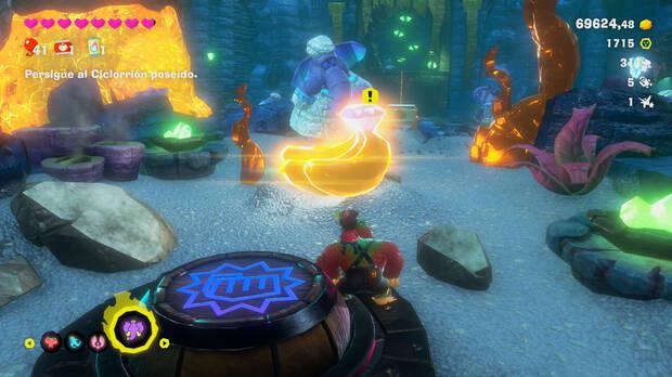 Donkey Kong Bananza - Ubicación del plátano 34 en Estrato de la tormenta