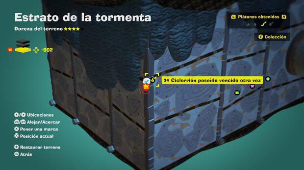 Donkey Kong Bananza - Localización en el mapa del plátano 34 en Estrato de la tormenta