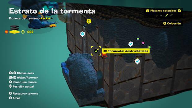 Donkey Kong Bananza - Localización en el mapa del plátano 39 en Estrato de la tormenta