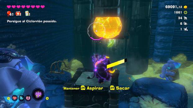 Donkey Kong Bananza - Ubicación del plátano 35 en Estrato de la tormenta
