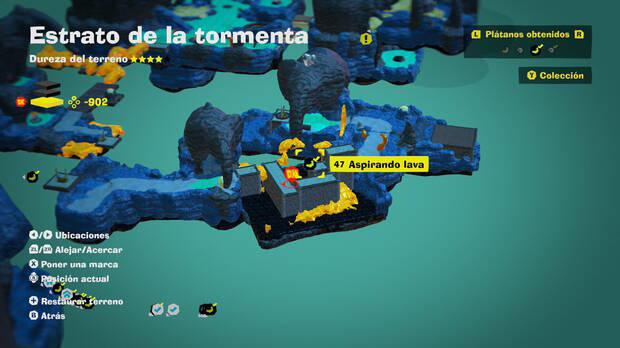 Donkey Kong Bananza - Localización en el mapa del plátano 47 en Estrato de la tormenta