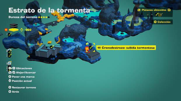 Donkey Kong Bananza - Localización en el mapa del plátano 48 en Estrato de la tormenta