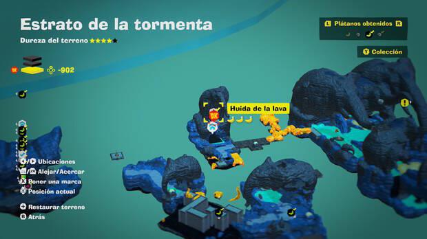 Donkey Kong Bananza - Localización en el mapa del plátano 49 en Estrato de la tormenta