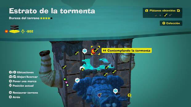 Donkey Kong Bananza - Localización en el mapa del plátano 44 en Estrato de la tormenta