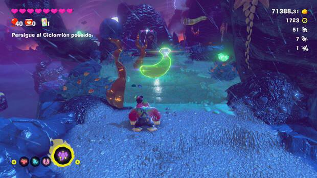 Donkey Kong Bananza - Ubicación del plátano 61 en Estrato de la tormenta